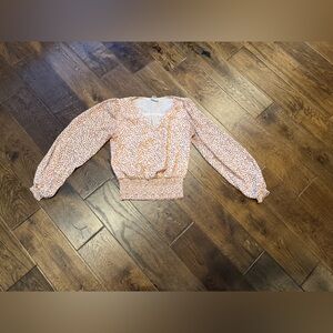 Joie cream crop blouse